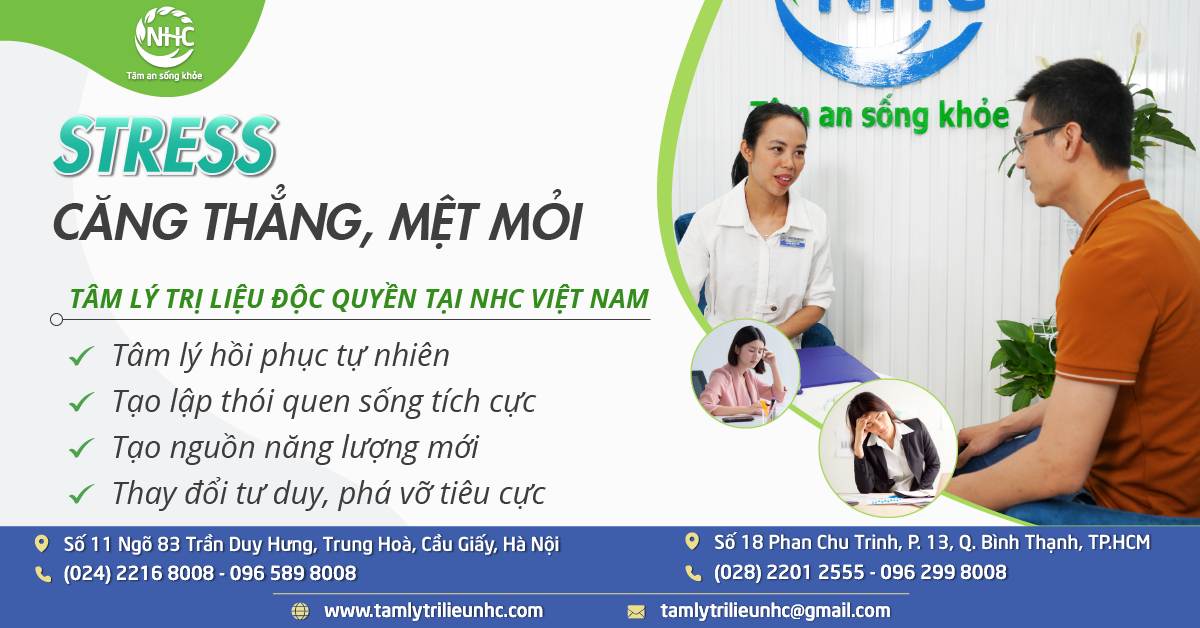 trị liệu tâm lý stress, căng thẳng