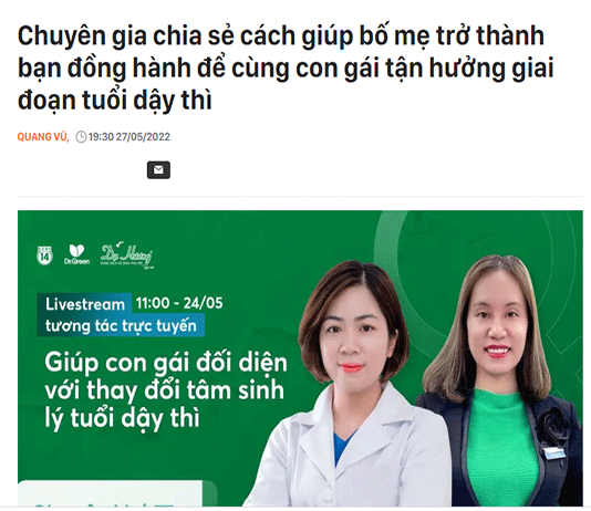 [Kenh14] Chuyên gia chia sẻ cách giúp bố mẹ trở thành bạn đồng hành để cùng con gái tận hưởng giai đoạn tuổi dậy thì