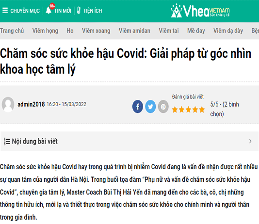 [Vhea] Chăm sóc sức khỏe hậu Covid: Giải pháp từ góc nhìn khoa học tâm lý