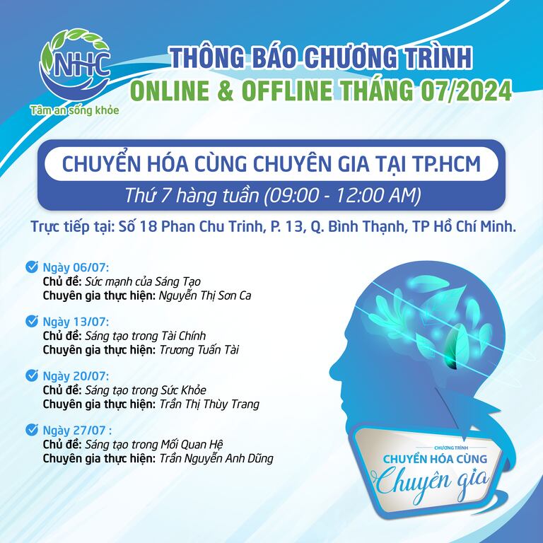 Chương trình chuyển hoá cùng Chuyên gia tại Hồ Chí Minh tháng 7