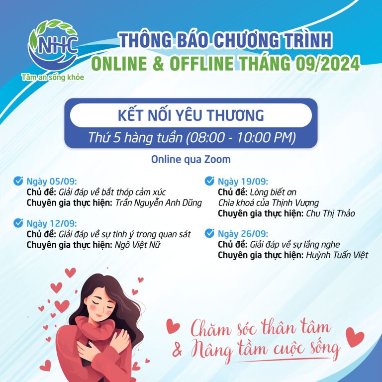 Chương trình Kết nối yêu thương (Online qua Zoom) tháng 9